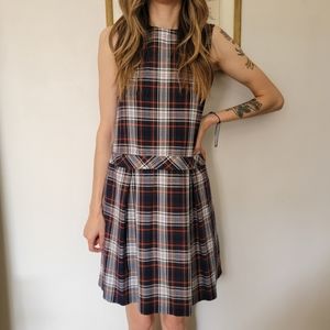 Vintage Tartan Plaid Drop Waist Dress